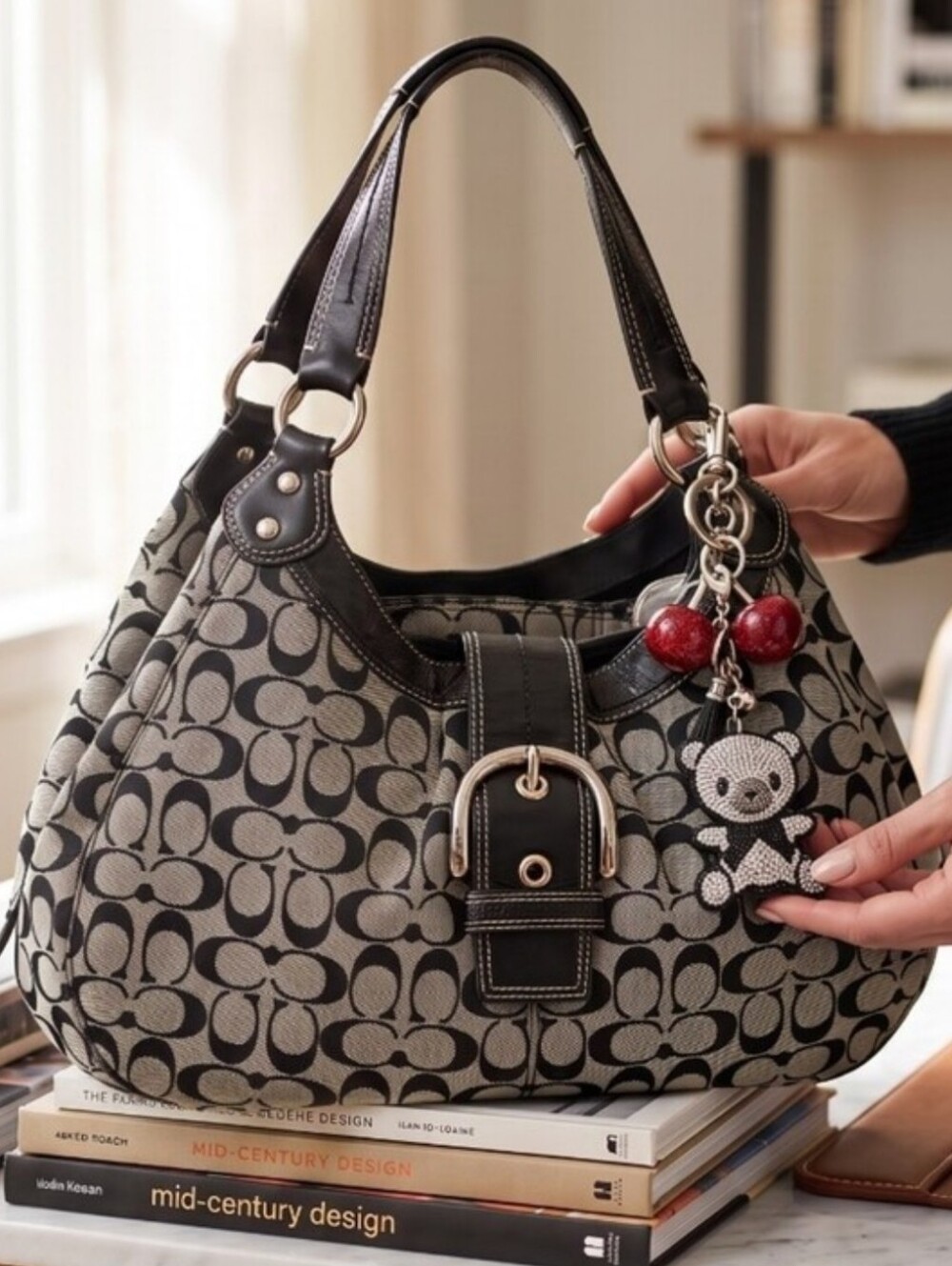 Coach Soho Signature Canvas "Lynn" Hobo Bag